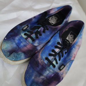 Cool cosmic vans with blue and purple galaxy print